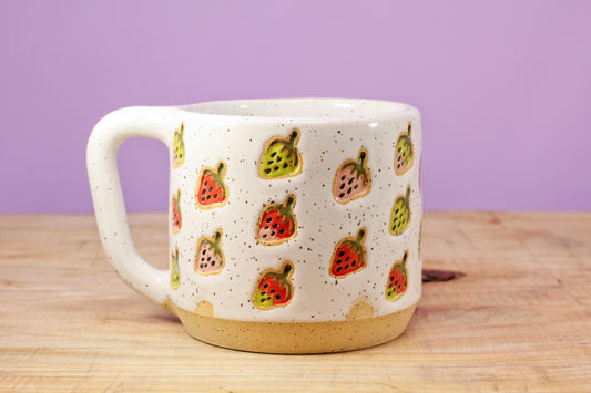 Strawberry Stamped Mug #155- (13 oz.)