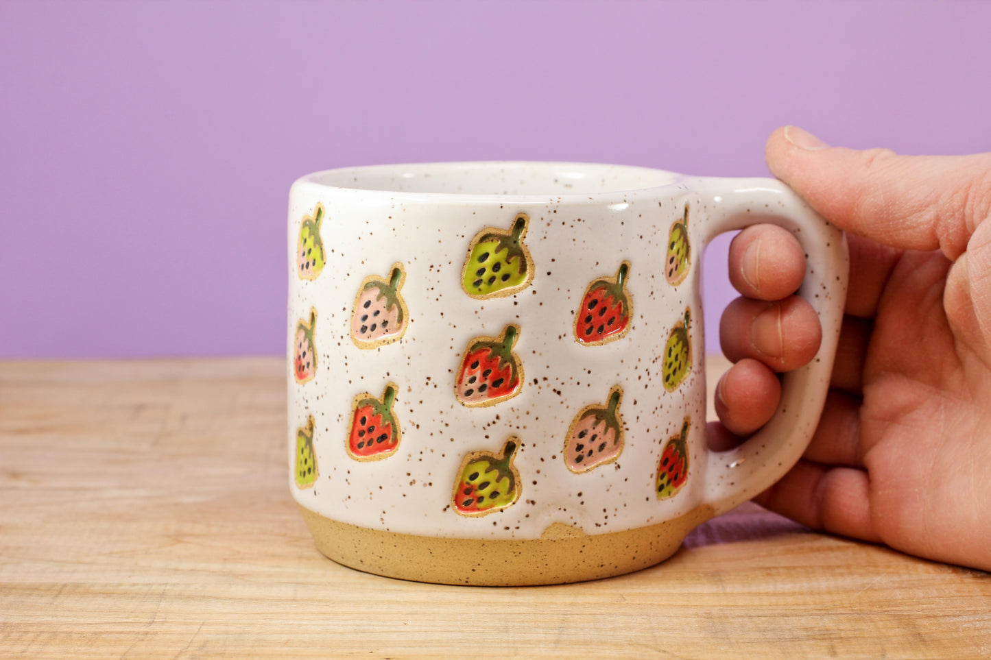 Strawberry Stamped Mug #155- (13 oz.)
