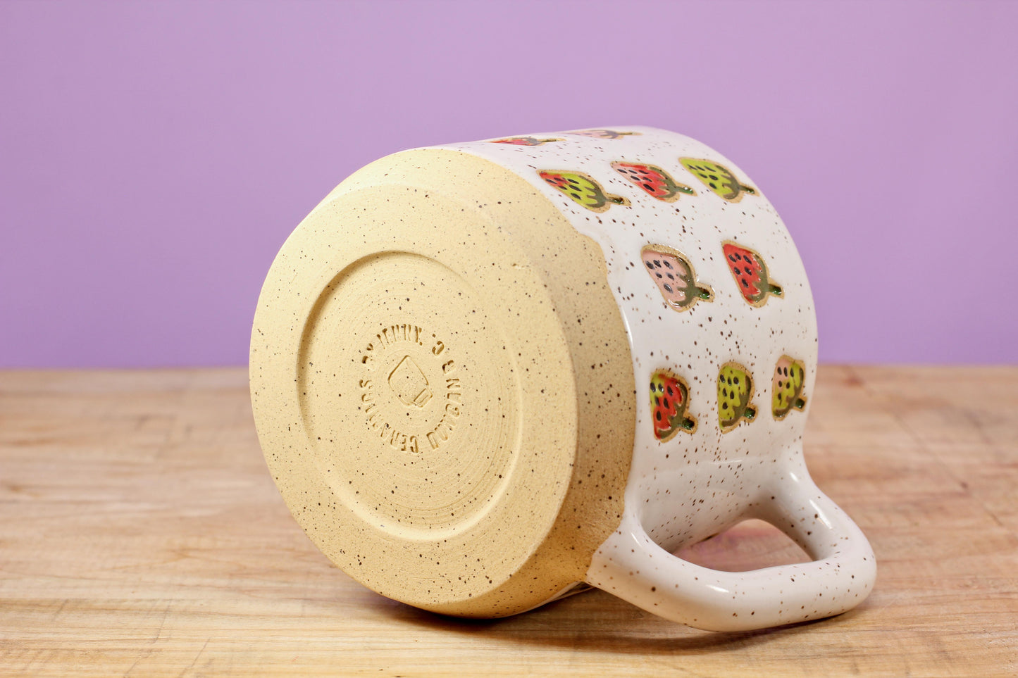 Strawberry Stamped Mug #155- (13 oz.)