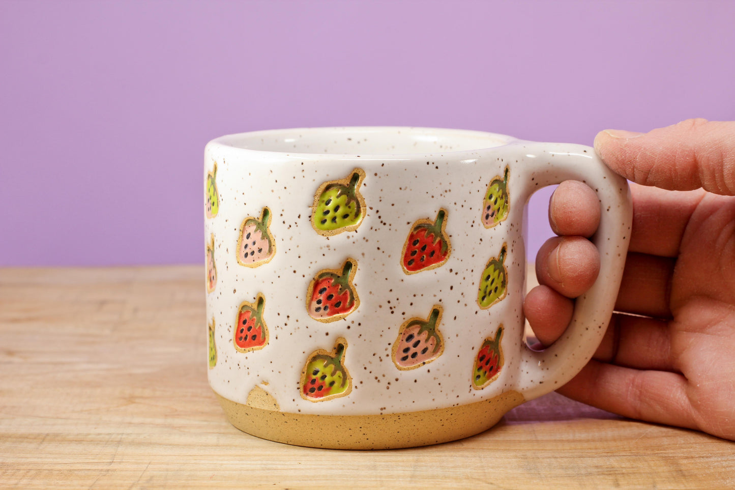 Strawberry Stamped Mug #156- (13 oz.)