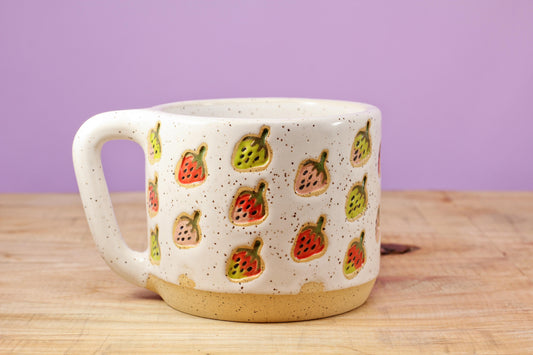 Strawberry Stamped Mug #157- (13 oz.)