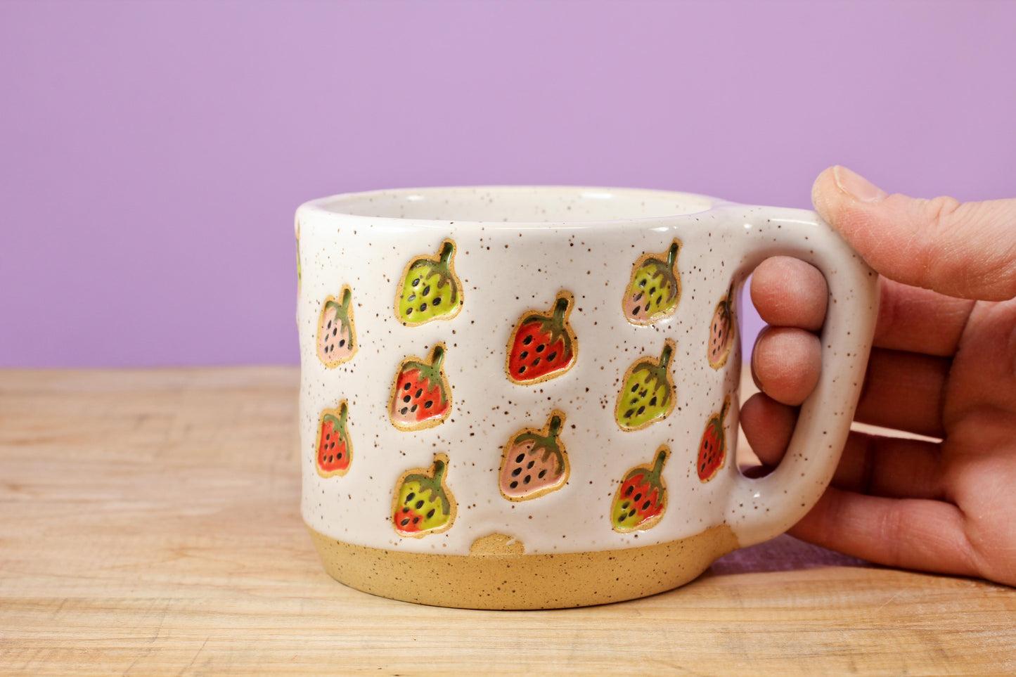Strawberry Stamped Mug #157- (13 oz.)
