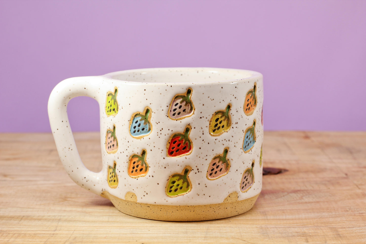 Strawberry Stamped Mug Rainbow #158- (12 oz.)