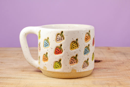 Strawberry Stamped Mug Rainbow #159- (12 oz.)