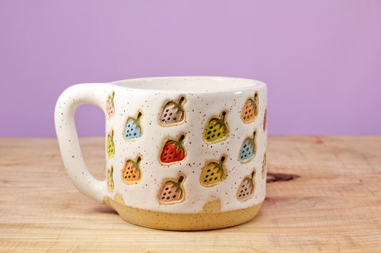 Strawberry Stamped Mug Rainbow #160- (10 oz.)