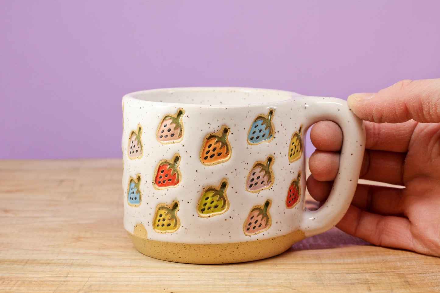 Strawberry Stamped Mug Rainbow #160- (10 oz.)