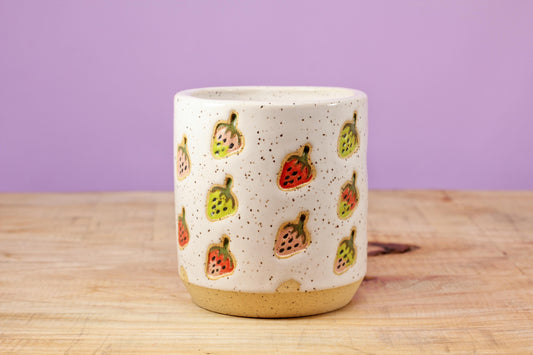 Strawberry Stamped Tumbler #161- (8.5 oz.)