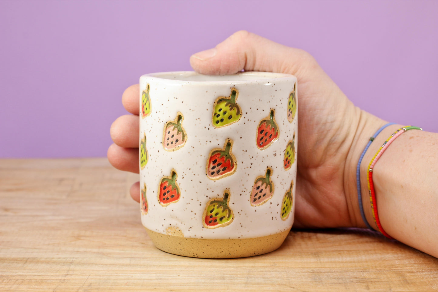 Strawberry Stamped Tumbler #161- (8.5 oz.)
