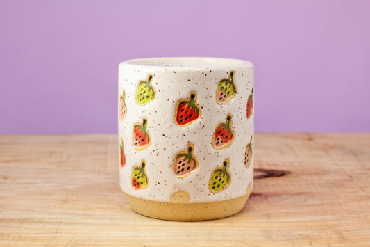 Strawberry Stamped Tumbler #162- (8.5 oz.)
