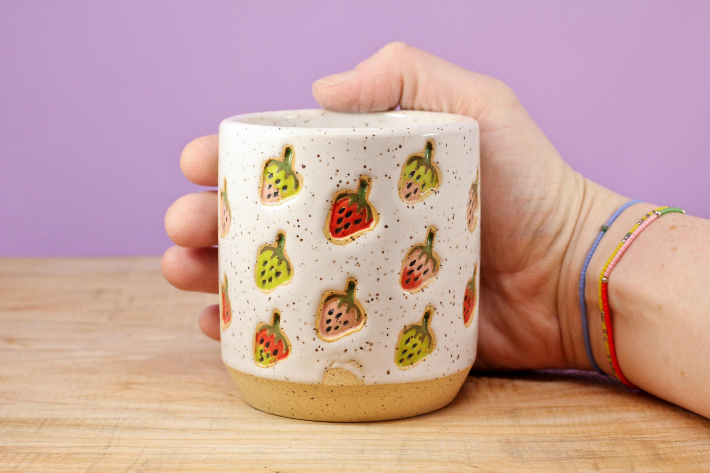 Strawberry Stamped Tumbler #162- (8.5 oz.)