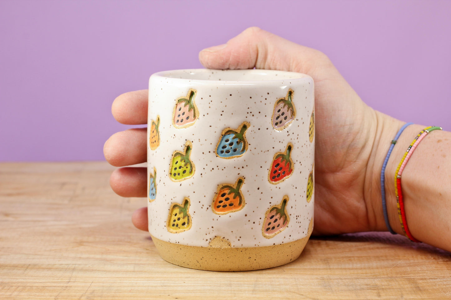 Strawberry Stamped Tumbler Rainbow #163- (9 oz.)