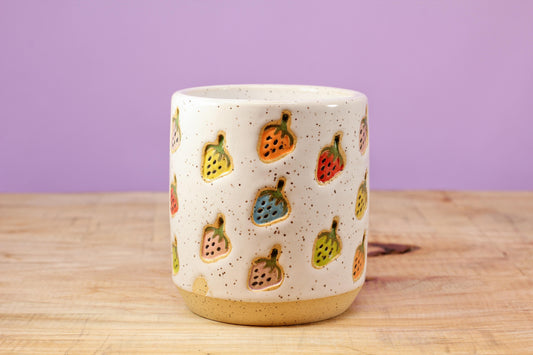 Strawberry Stamped Tumbler Rainbow #164- (9 oz.)