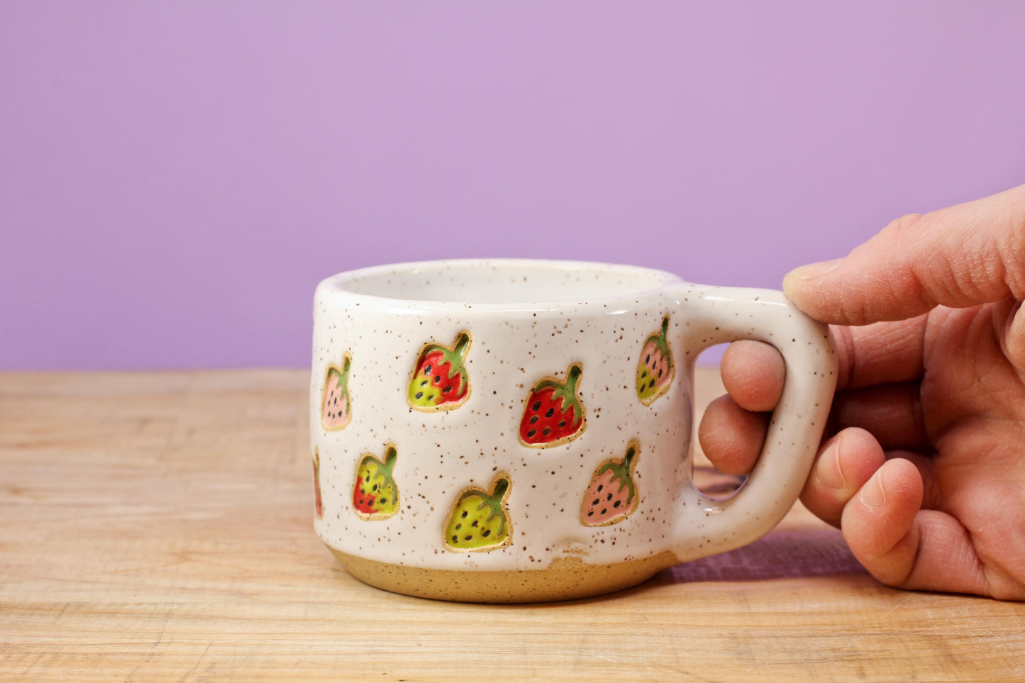 Strawberry Stamped MINI Mug #165- (6.5 oz.)