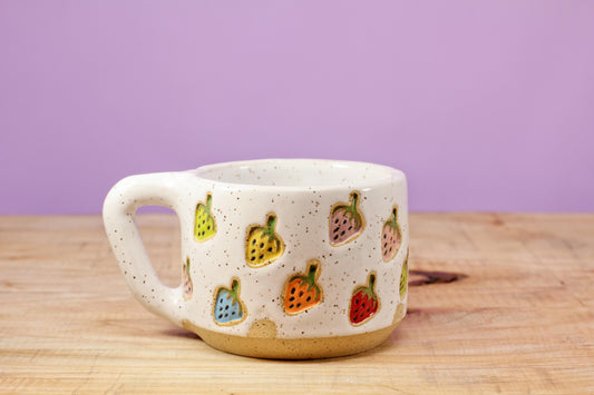Strawberry Stamped MINI Mug Rainbow #166- (6.5 oz.)