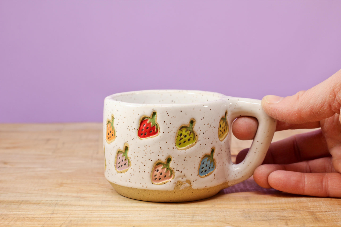Strawberry Stamped MINI Mug Rainbow #166- (6.5 oz.)