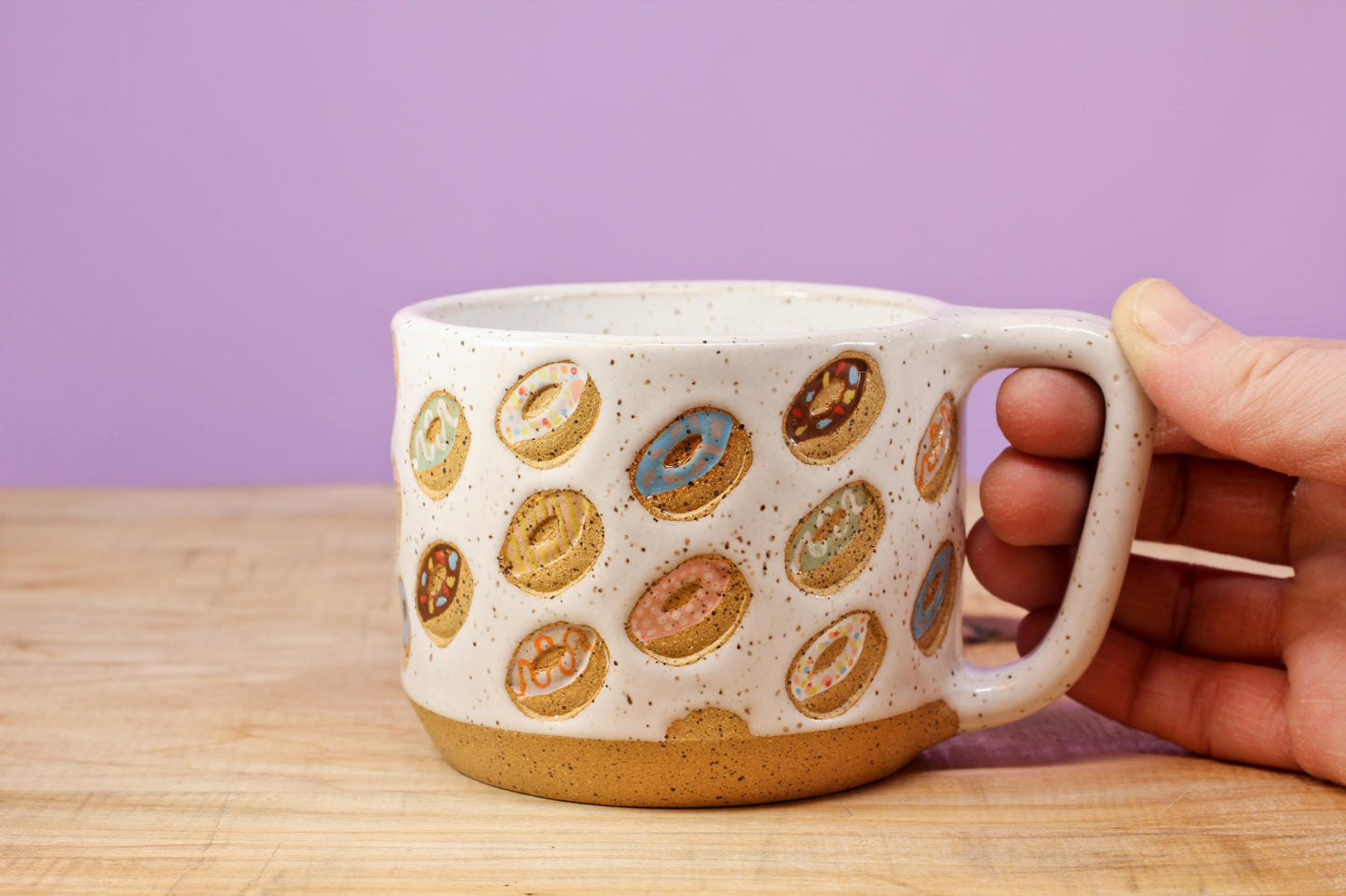 Donut Mug Speckled #176-(10.5 oz.)