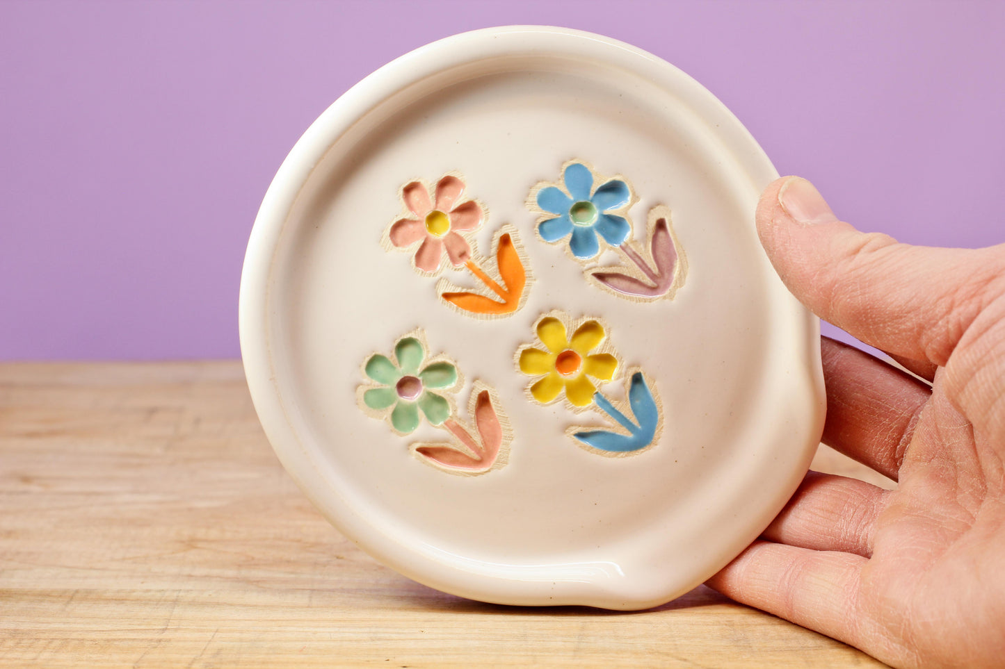 Spoon Rest- Stemmed Flower #191