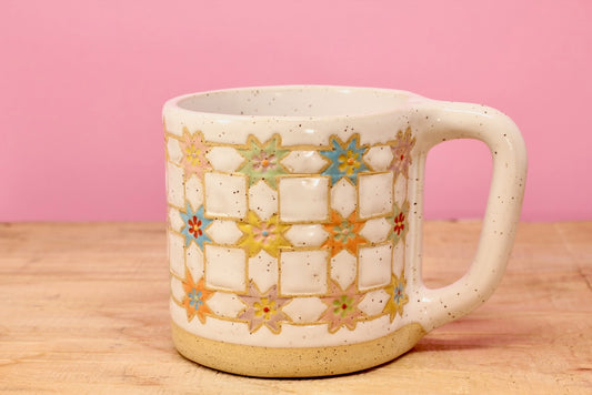 Sawtooth Star Flower Mug #16- (12 oz.)