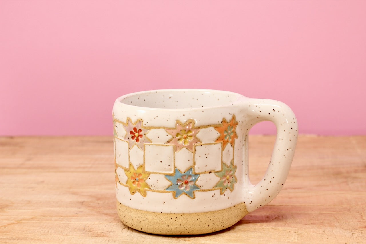 Sawtooth Star flower MINI Mug #25- (5.5 oz.)