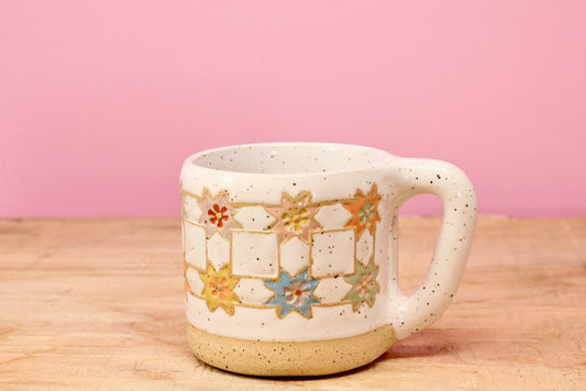 Sawtooth Star flower MINI Mug #25- (5.5 oz.)