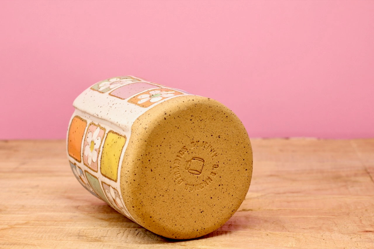 Flower Block Tumbler #47- (8.5 oz.)