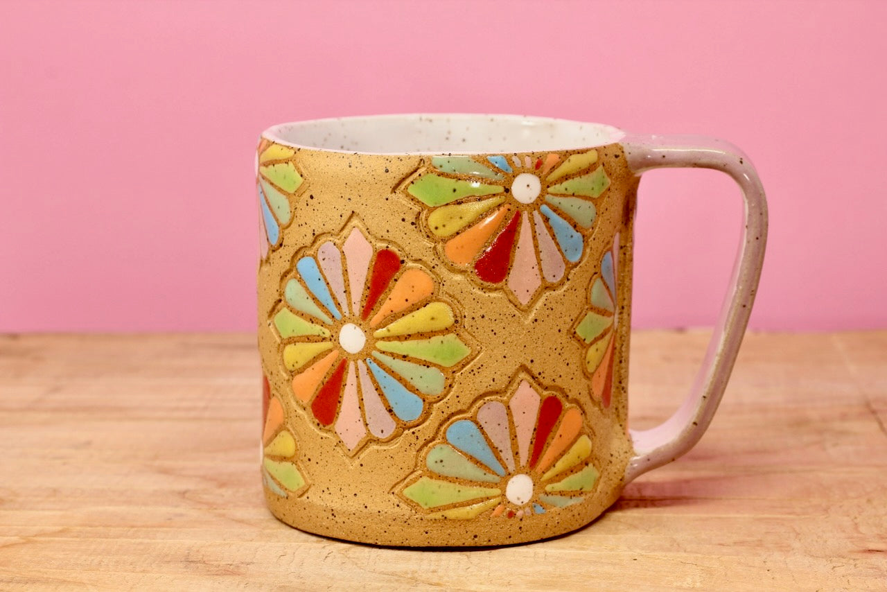 Dresden Quilt Mug-Purple #52- (12.5 oz.)