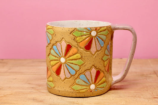 Dresden Quilt Mug-Purple #52- (12.5 oz.)