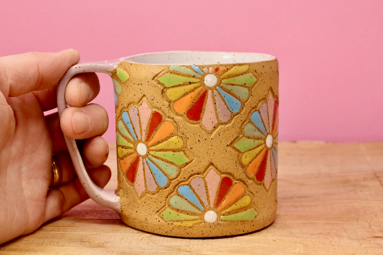 Dresden Quilt Mug-Purple #52- (12.5 oz.)