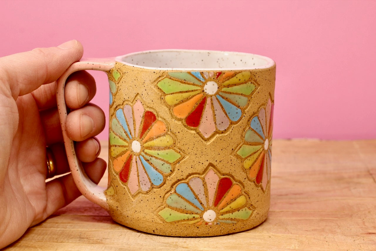 Dresden Quilt Mug-Pink #53- (12 oz.)