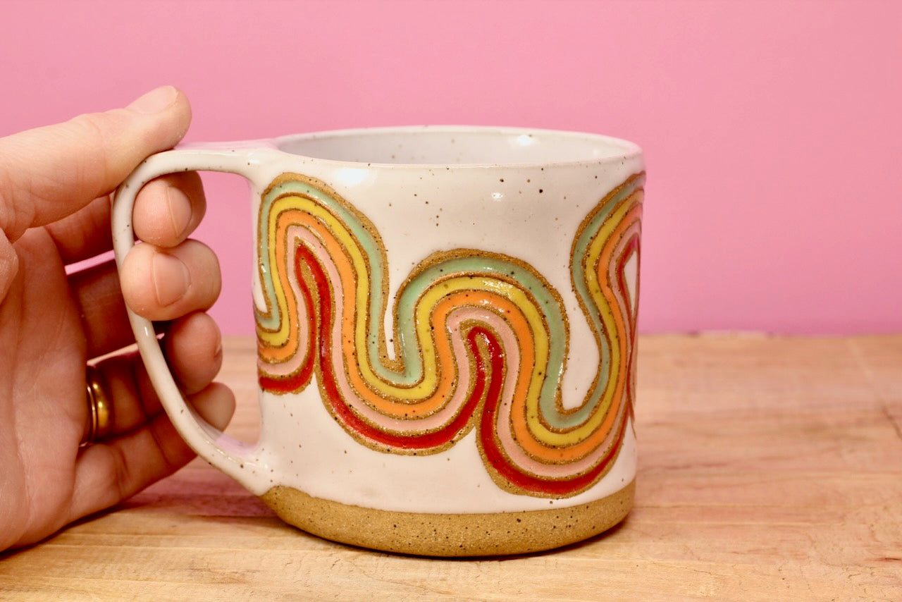 Ribbon Rainbow Mug #55- (12 oz.)