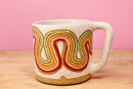 Ribbon Rainbow Mug #56-*SECOND* (12 oz.)