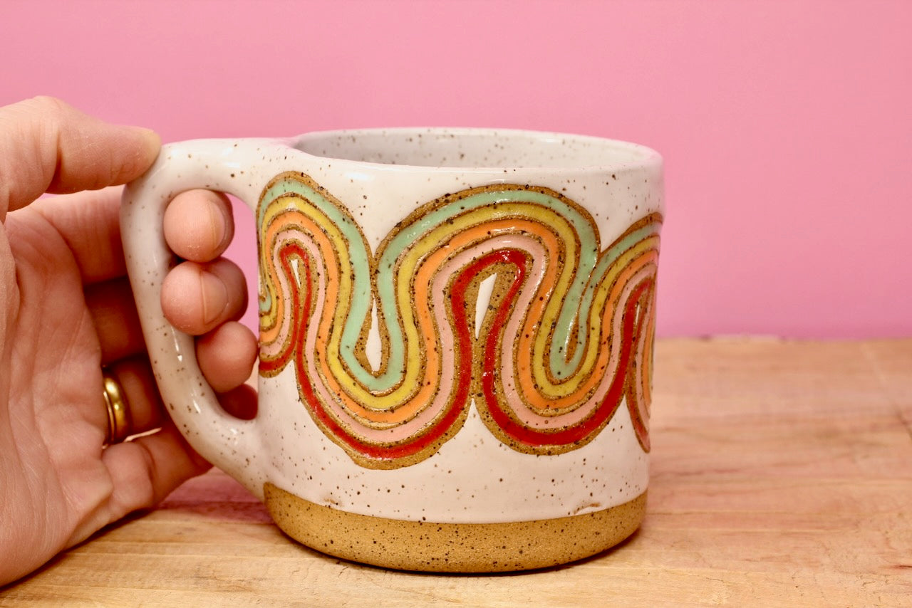 Ribbon Rainbow Mug #56-*SECOND* (12 oz.)
