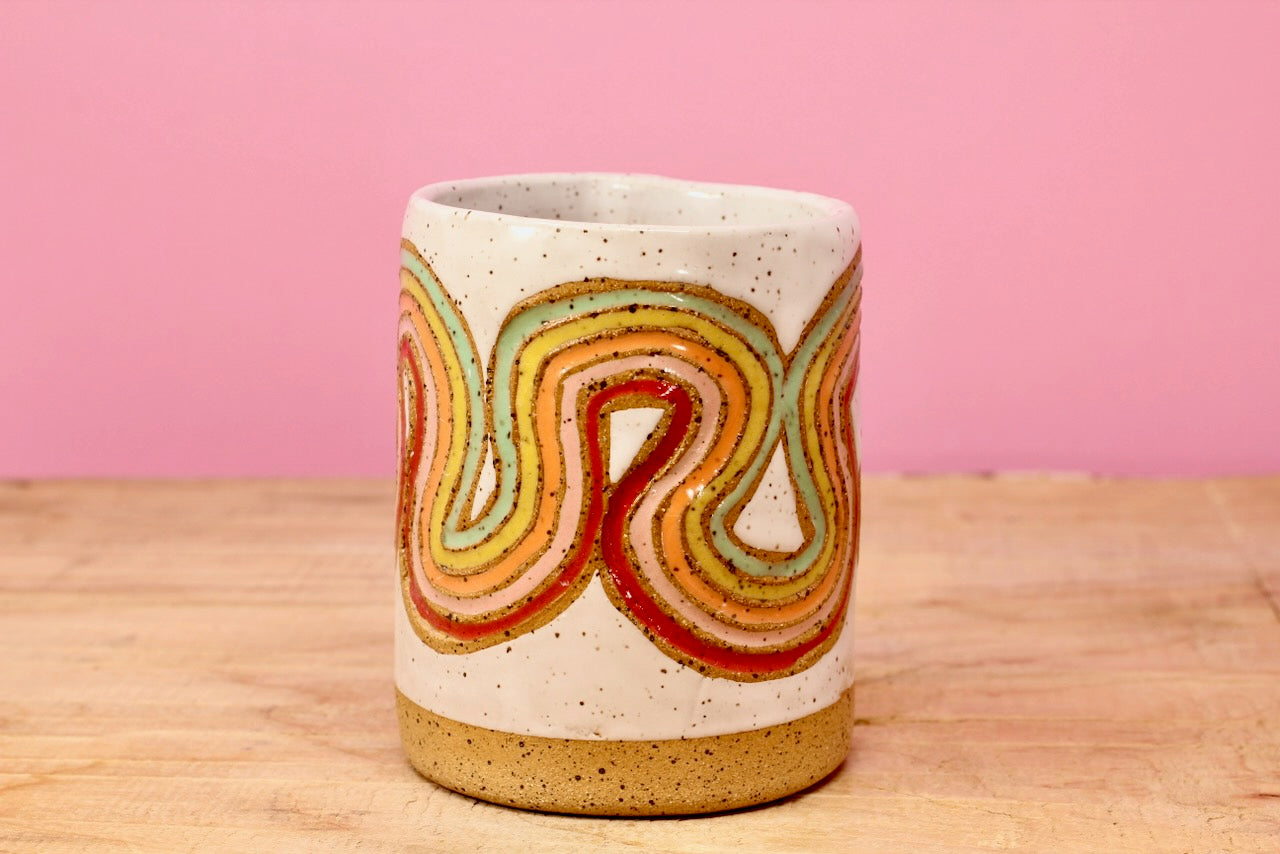 Ribbon Rainbow Tumbler #61-*SECOND*- (8 oz.)