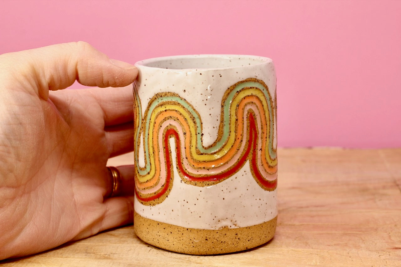 Ribbon Rainbow Tumbler #61-*SECOND*- (8 oz.)