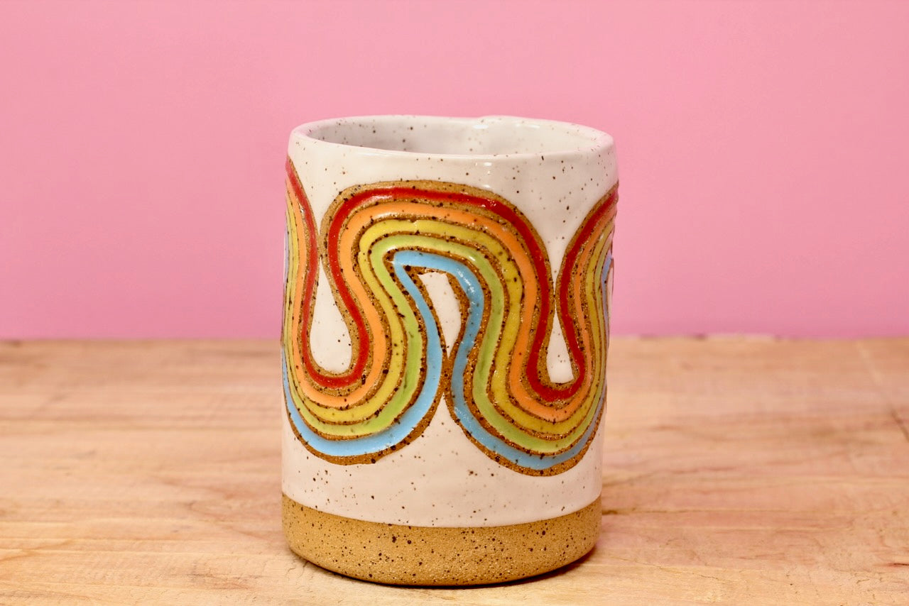 Ribbon Rainbow Tumbler #62-*SECOND*- (8 oz.)
