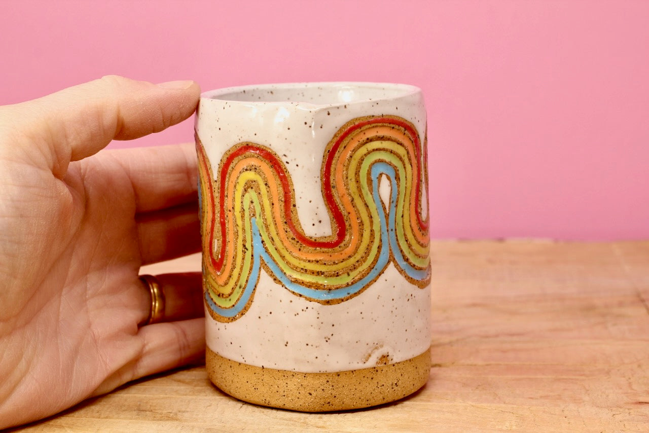 Ribbon Rainbow Tumbler #62-*SECOND*- (8 oz.)