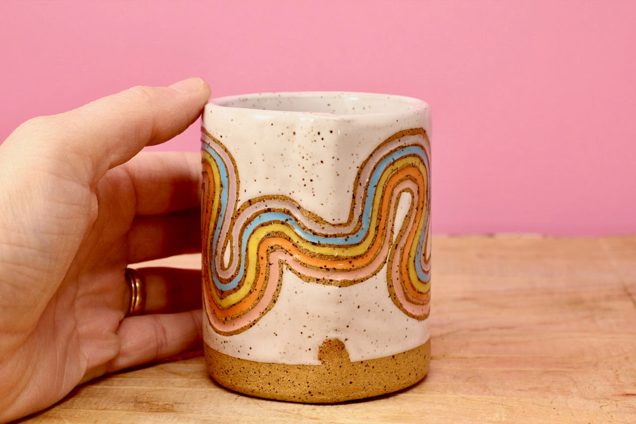 Ribbon Rainbow Tumbler #63-*SECOND*- (8 oz.)