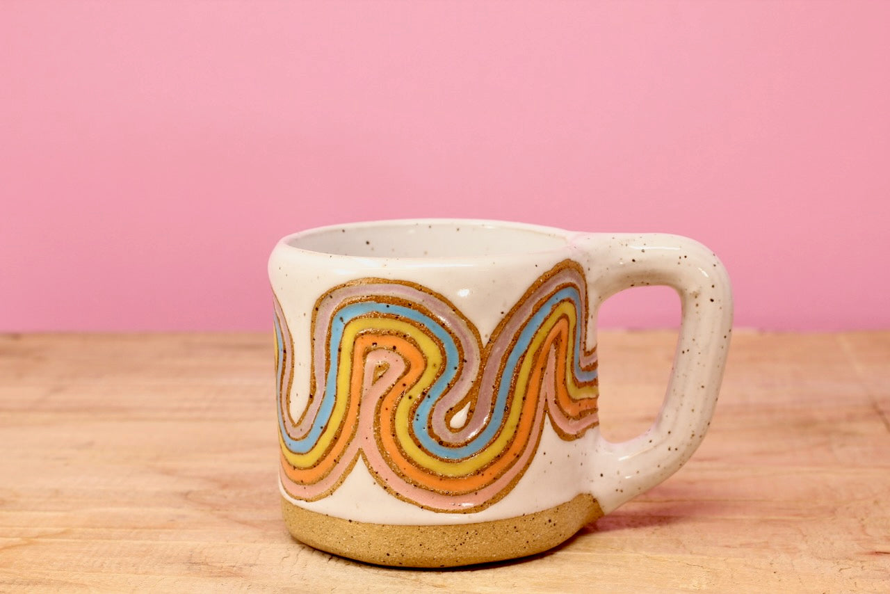 Ribbon Rainbow MINI Mug #64- (5.5 oz.)