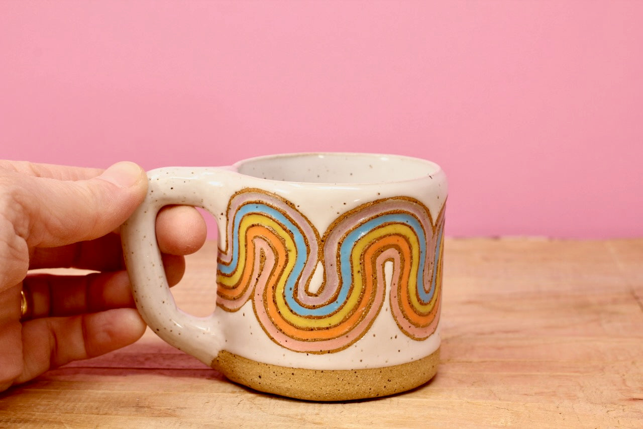 Ribbon Rainbow MINI Mug #64- (5.5 oz.)