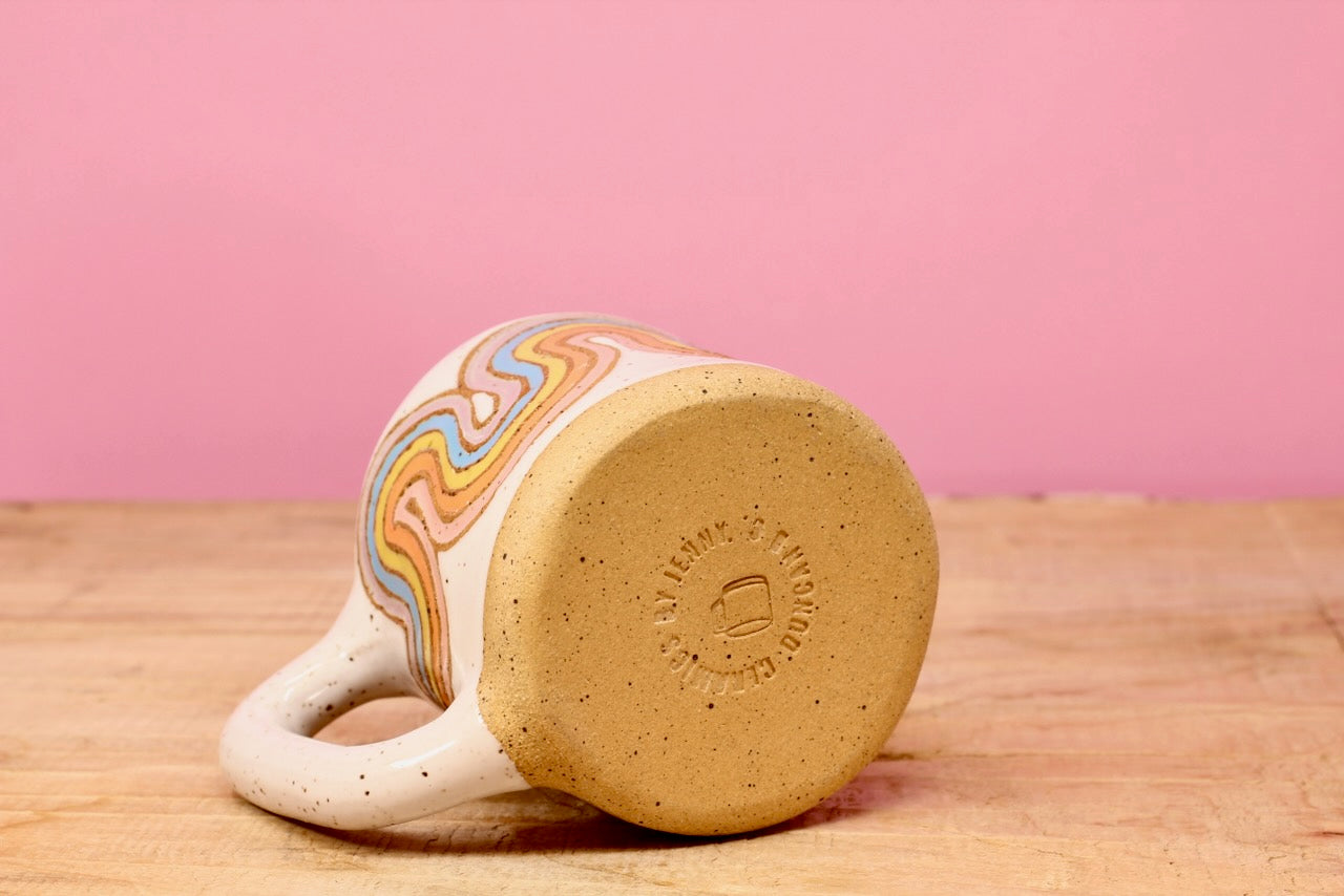Ribbon Rainbow MINI Mug #64- (5.5 oz.)