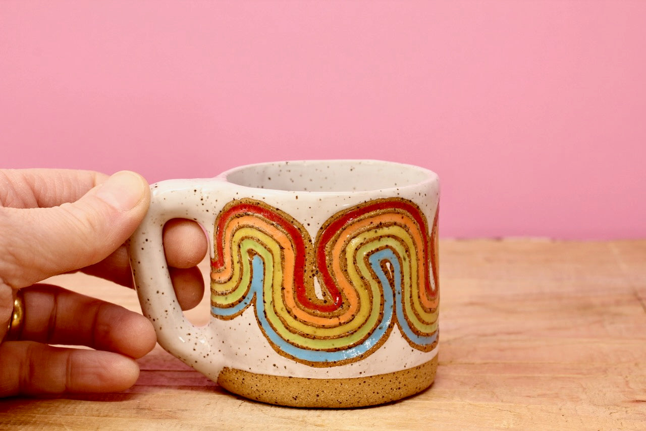 Ribbon Rainbow MINI Mug *SECOND* #65- (5.5 oz.)