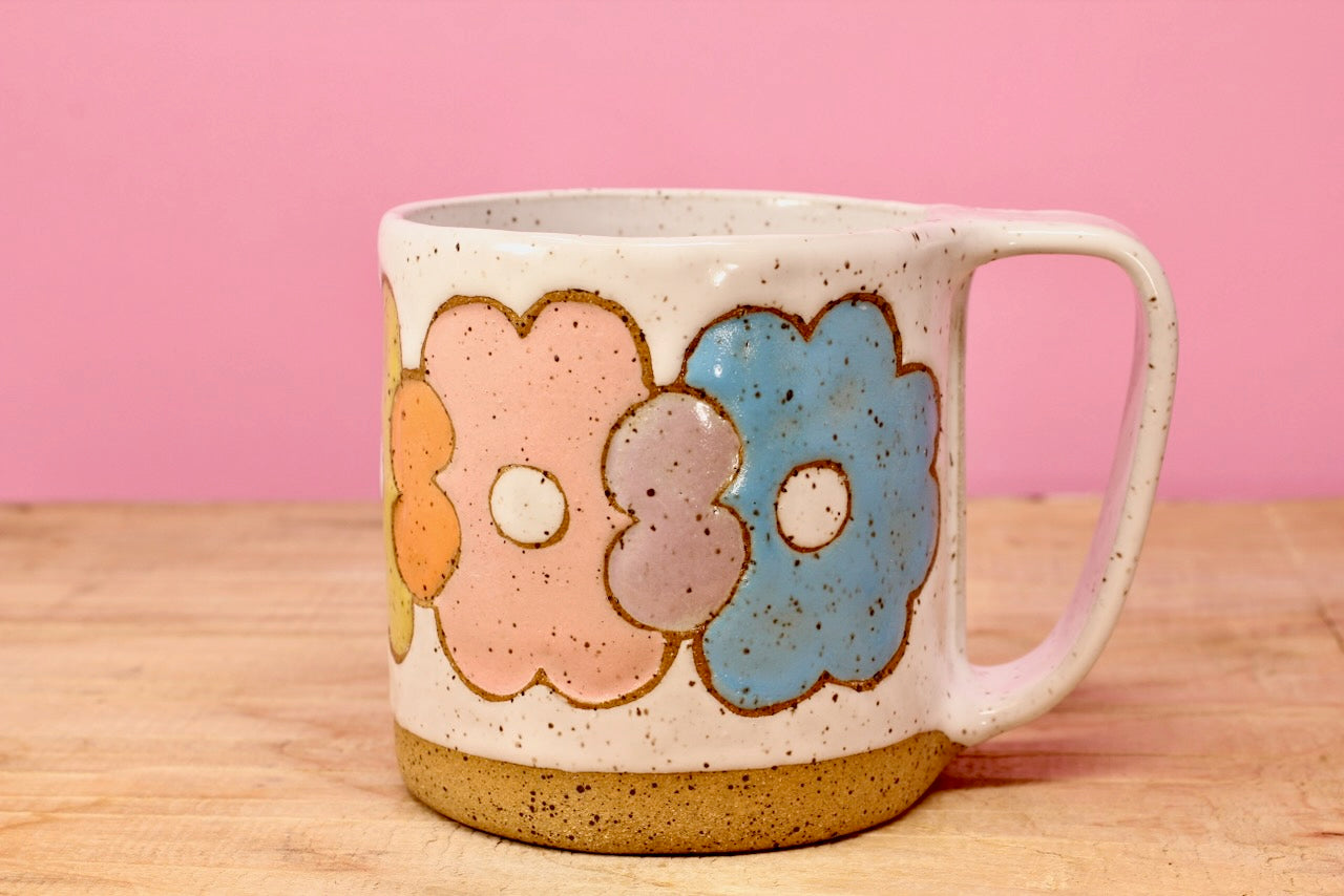 Flower Stack Mug #66-*SECOND* (12.5 oz.)