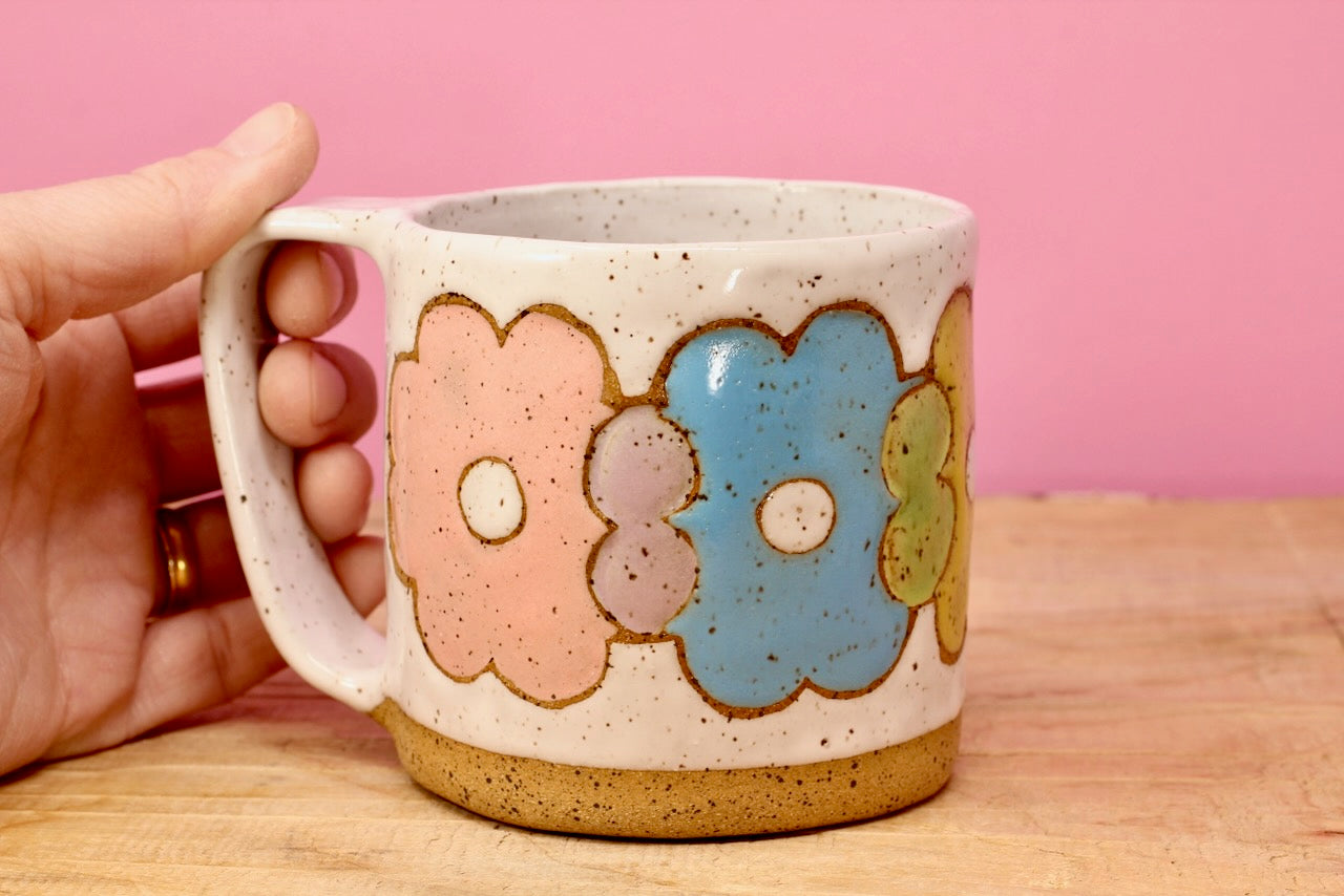 Flower Stack Mug #66-*SECOND* (12.5 oz.)