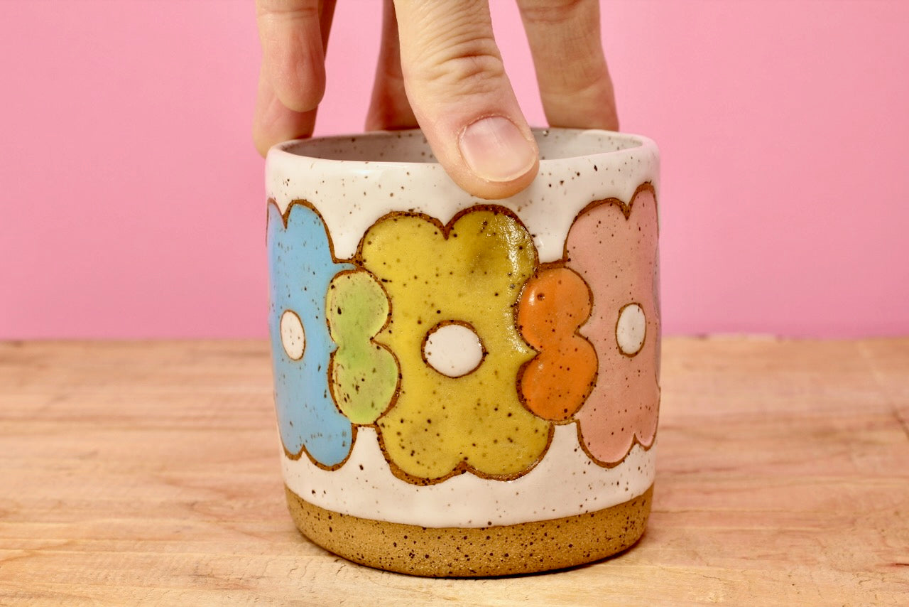 Flower Stack Mug #66-*SECOND* (12.5 oz.)