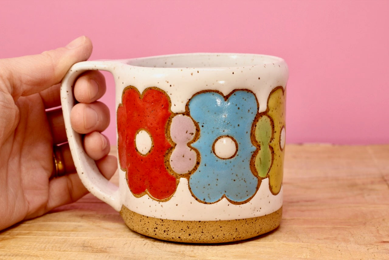 Flower Stack Mug #68-*SECOND* (12.5 oz.)