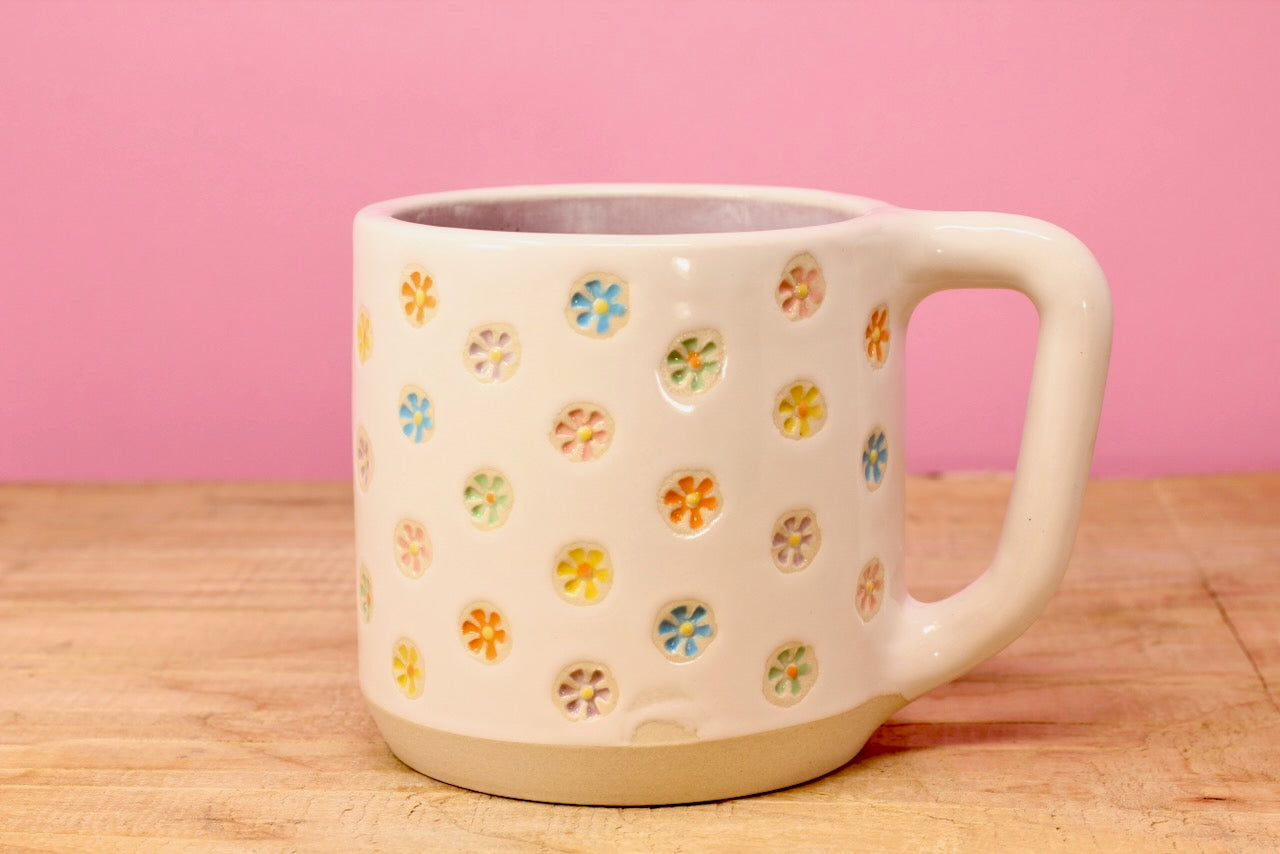 "Tiny Flower" Mug-Purple #105- (10 oz.)