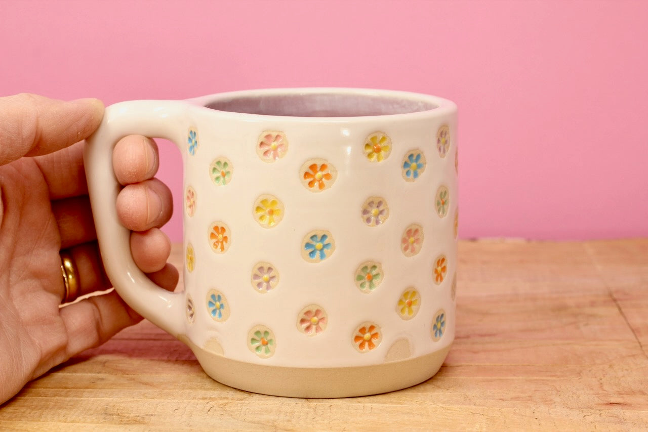 "Tiny Flower" Mug-Purple #105- (10 oz.)