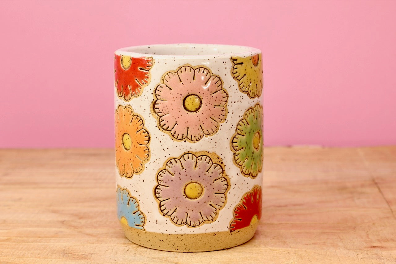 Sugar Cookie Flower Tumbler #110- (7.5 oz.)