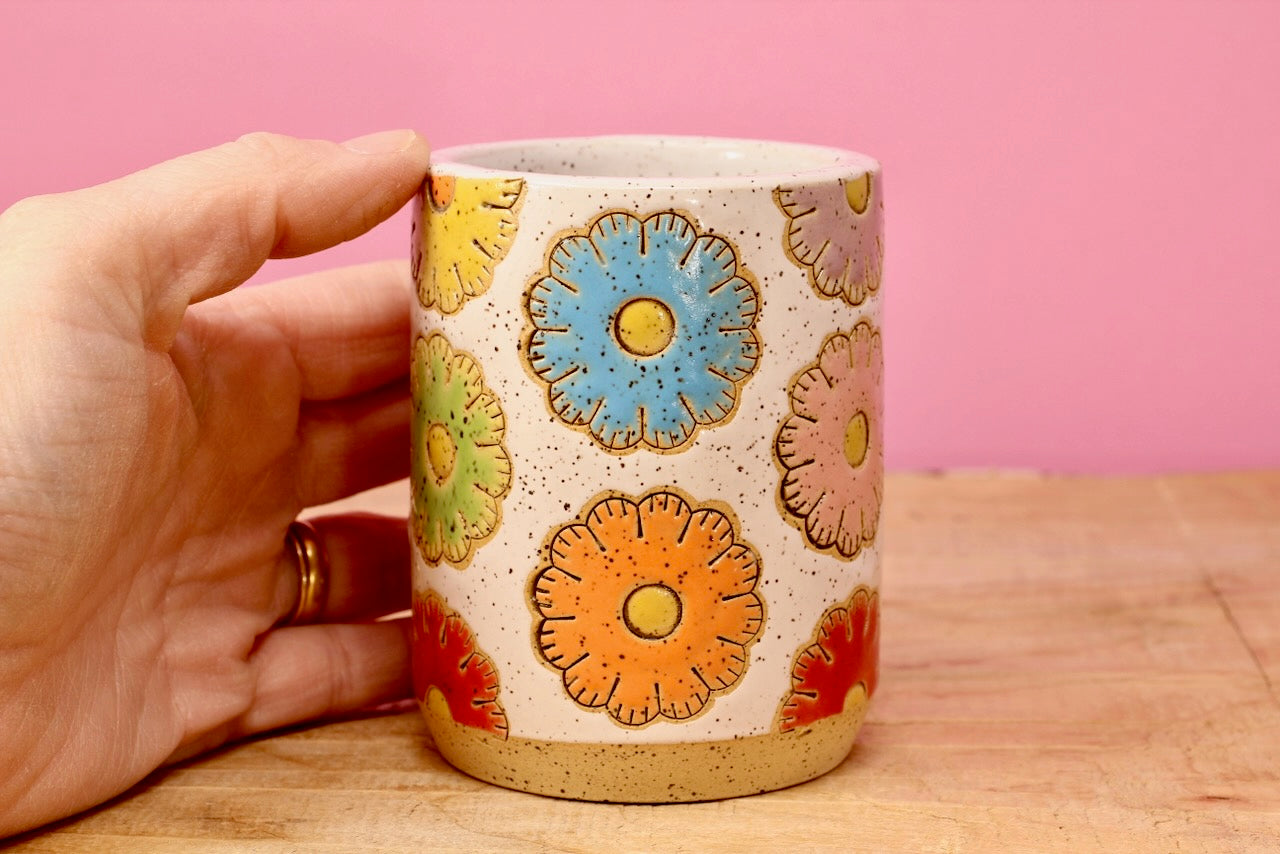 Sugar Cookie Flower Tumbler #110- (7.5 oz.)