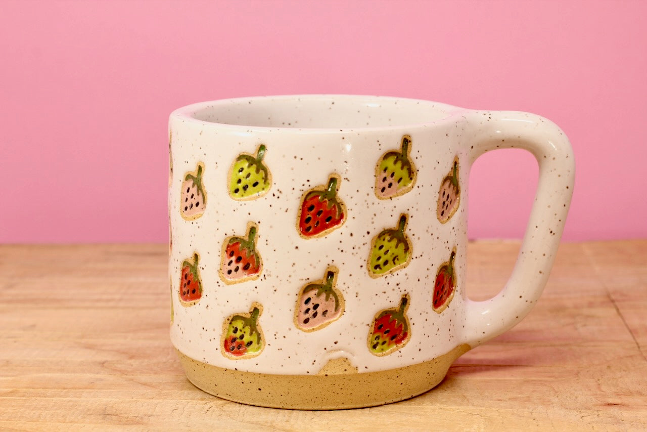 Strawberry Stamped Mug #117- (12 oz.)